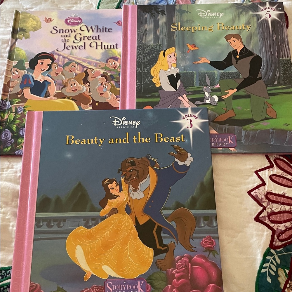 Disney Princess Books Snow White, Beauty & Beast, and Sleeping Beauty